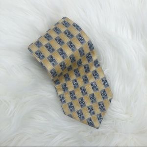 PURITAN Silk Tie Mustard Yellow Blue